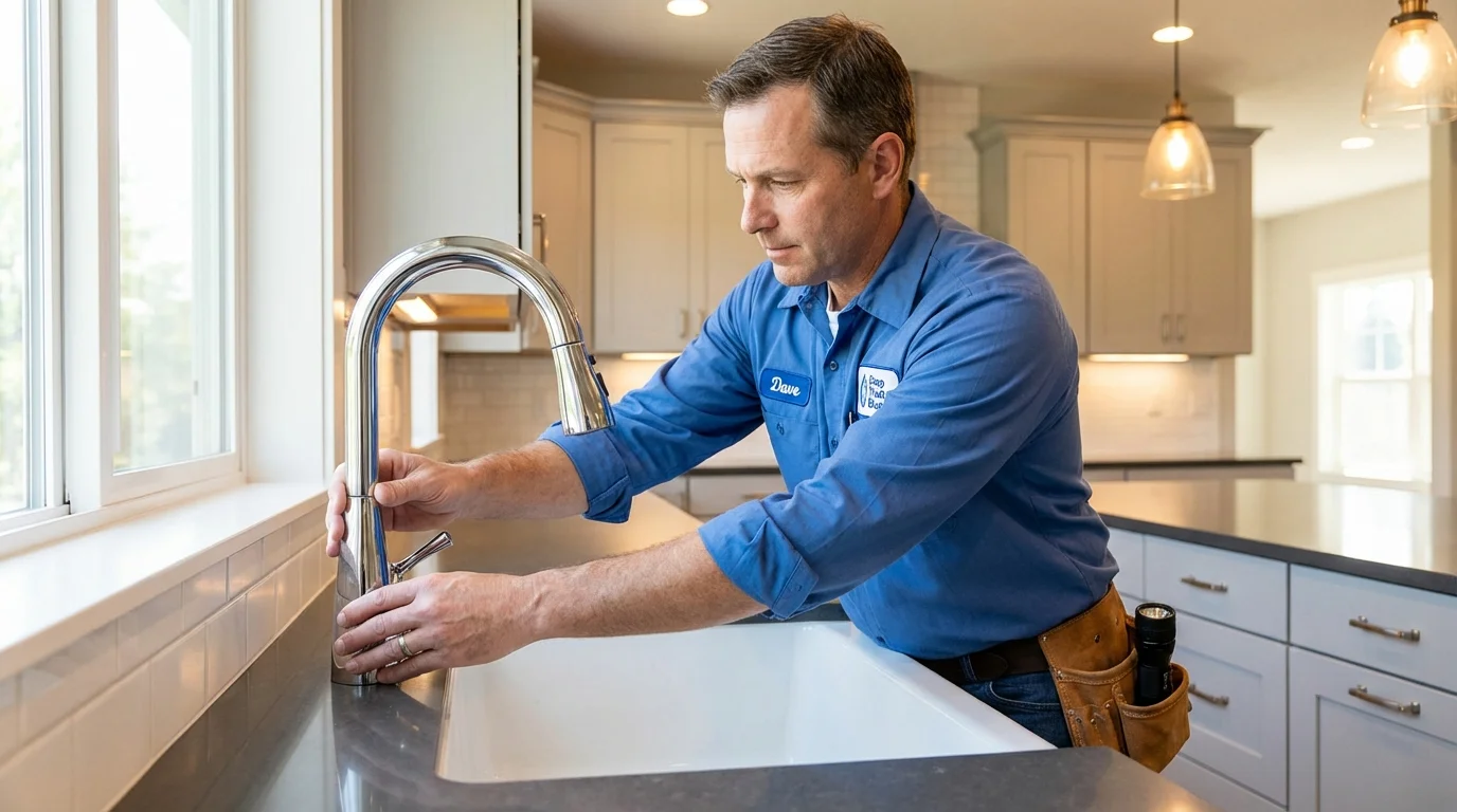 Kitchen faucet installation by Johns Plumbing LLC in Morehead